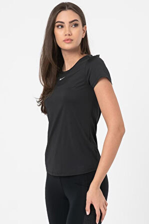 Nike Dri Fit Training One Slim Tshirt Black Kadın Antreman Tişörtü Siyah