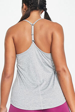 Nike Dri-Fit Training One Elastika Women's Tank Top Kadın Spor Atlet Gri