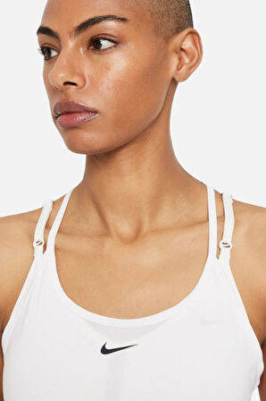 Nike Dri-Fit Training One Elastika Women's Tank Top Kadın Spor Atlet Beyaz