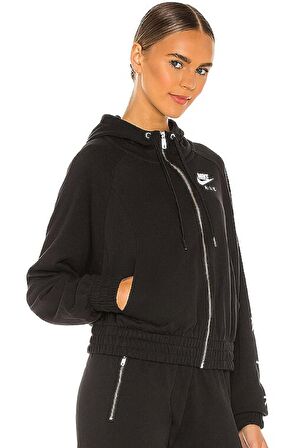 Nike Air Sportswear Fleece Cropped Loose Fit Full Zip Hoodie Kapüşonlu Bol Sweatshirt 