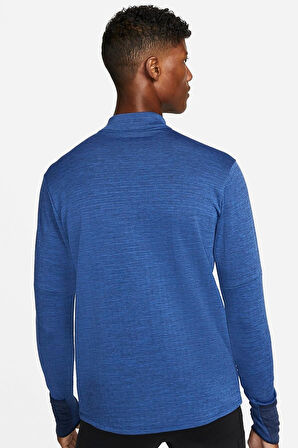 Nike Terma Fit Running Dri Fit Repel Element Half Zip Blue Erkek Yarım Fermuar Termal Spor Koşu Sweatshirt Mavi Melanj