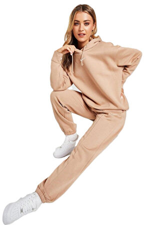 Nike Sportswear Loose Fit Pant Bol ve Uzun Kesim Sütlü Kahve Eşofman Altı