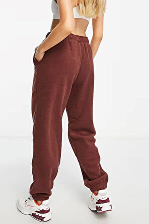 Nike Plush High Rise Oversize Cuffed Fleece Sweatpants Kadın Geniş Kalıp Polar Eşofman Altı Bronz Kahve
