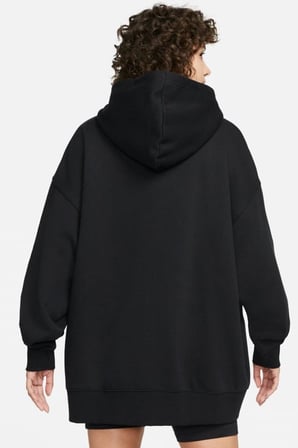Nike Sportswear Essentials Oversize Fleece Full Zip Hoodie Kadın Geniş Kalıp Kapüşonlu Sweatshirt Siyah
