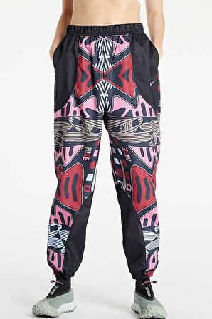 Nike Woven Print&Graphic Oversize High Rise Joggers Kadın Dokuma Oversize Eşofman Altı Siyah Pembe