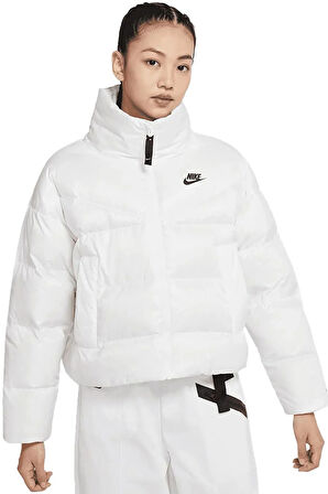 Nike Sportswear Down Fill Therma Fit City Series Full Zip Kadın Bol Kesim Kaz Tüyü Spor Ceket Beyaz