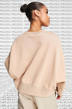 Nike Sportswear Essential Collection Fleece Oversized Crew Kadın Sweatshirt Bej