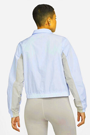 Nike Jordan Flight Woven Blue Jacket Loose Fit Bol Kesim Kısa Kadın Ceket Mavi