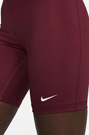 Nike Pro 365 Shorts Tights Yüksek Belli Toparlayıcı 18 cm Bordo Biker Tayt Şort