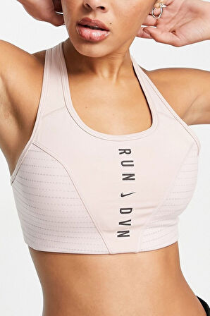 Nike Dri Fit Swoosh Run Division Women's Sports Bra Kadın Spor Bra Pembe