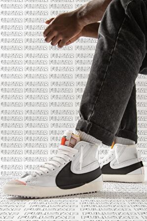 Nike Blazer Mid 77 Jumbo Leather Hakiki Deri Günlük Bilekli Spor Ayakkabı Beyaz 