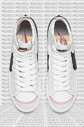 Nike Blazer Mid 77 Jumbo Leather Hakiki Deri Günlük Bilekli Spor Ayakkabı Beyaz 