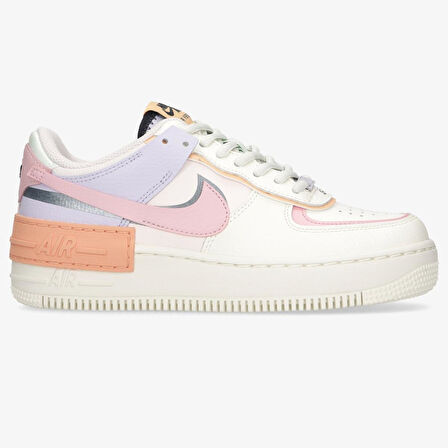 Nike Air Force 1 Shadow Phantom Yürüyüş Ayakkabısı Beyaz Pembe Swoosh