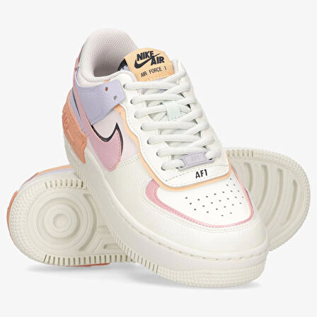 Nike Air Force 1 Shadow Phantom Yürüyüş Ayakkabısı Beyaz Pembe Swoosh