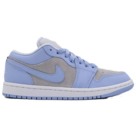 Nike Air Jordan 1 Low Womens Leather Sneaker Hakiki Deri Kadın Günlük Spor Ayakkabı Gri Mavi
