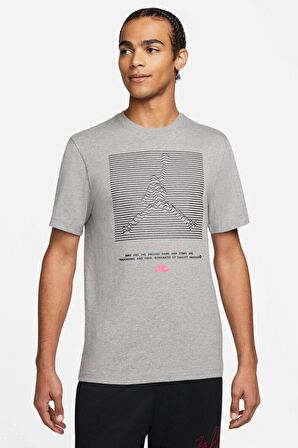 Nike Jordan Graphic Short Sleeve Tee Jordan 23 Nostaljik Grafikli Erkek Tişört Gri