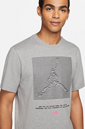 Nike Jordan Graphic Short Sleeve Tee Jordan 23 Nostaljik Grafikli Erkek Tişört Gri