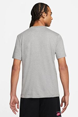 Nike Jordan Graphic Short Sleeve Tee Jordan 23 Nostaljik Grafikli Erkek Tişört Gri