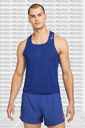 Nike AeroSwift Running Tank Top Blue Lazer Kesim Koşu Atleti Mavi