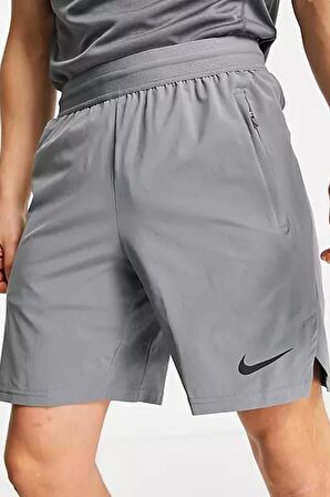 Nike Pro Dri Fit Flex Vent 8 inch Training Shorts Gray Antrenman Şortu Gri