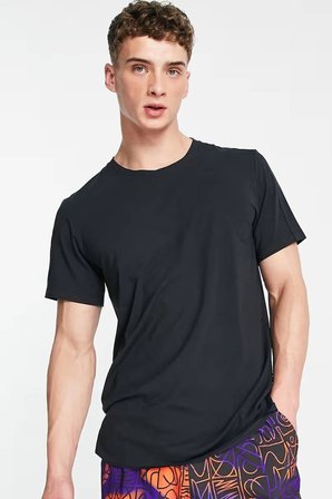 Nike Yoga Dri Fit Sports Men's T-shirt Erkek Yoga Antrenman Tişört Siyah