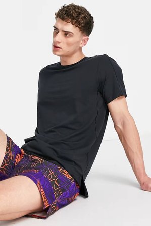 Nike Yoga Dri Fit Sports Men's T-shirt Erkek Yoga Antrenman Tişört Siyah