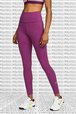 Nike One High Rise Leggings Full Length 2 Cepli Yüksek Belli Toparlayıcı Tayt Mor