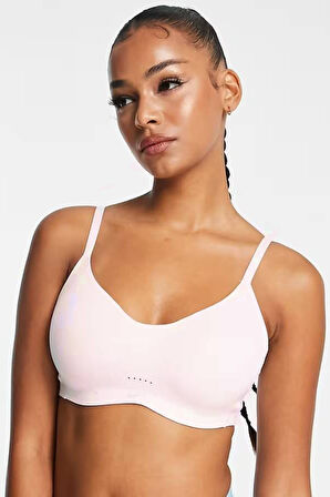 Nike Training Dri Fit Alate Minimalist Light Support Padded Bra Light Pink Kadın Lazer Kesim Bra Açık Pembe