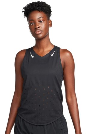 Nike Dri Fit AeroSwift Running ADV Singlet Tank Top Black Lazer Kesim Koşu Atleti Siyah
