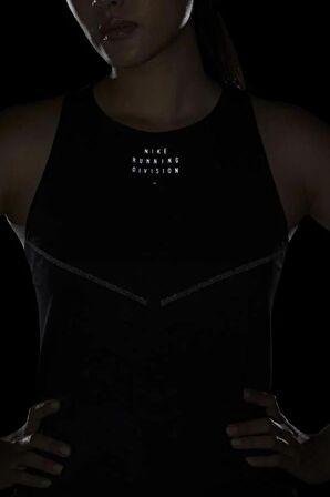 Nike Dri Fit ADV Run Division Running Reflector Tank Reflektörlü Kadın Atlet Siyah