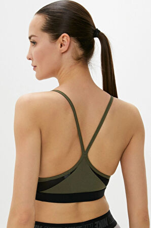 Nike Dri Fit Indy V Neck Light Support Womens Bra Khaki Kadın Sporcu Sütyeni Haki