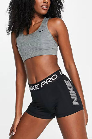 Nike Pro Training Dri Fit Graphic 3 inch Booty Shorts Kadın 8cm Antrenman Şortu Siyah