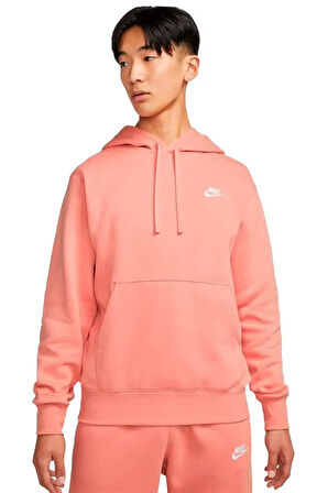 Nike Sportswear Hoodie Fleece Şardonlu Kapüşonlu Bol Kesim Sweatshirt Pembe