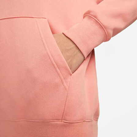Nike Sportswear Hoodie Fleece Şardonlu Kapüşonlu Bol Kesim Sweatshirt Pembe