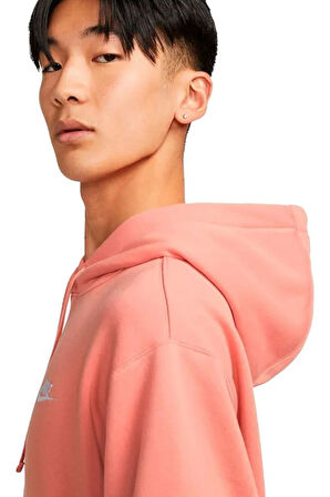 Nike Sportswear Hoodie Fleece Şardonlu Kapüşonlu Bol Kesim Sweatshirt Pembe
