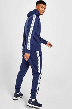 Nike Club Fleece Zeus Tape Graphics Track Suit Kapüşonlu Şardonlu Eşofman Takımı Lacivert