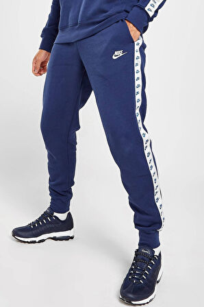Nike Club Fleece Zeus Tape Graphics Track Suit Kapüşonlu Şardonlu Eşofman Takımı Lacivert
