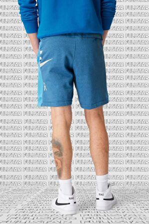 Nike Sportswear Air French Terry Short Kalın Pamuklu Refletörlü Erkek Şort Mavi