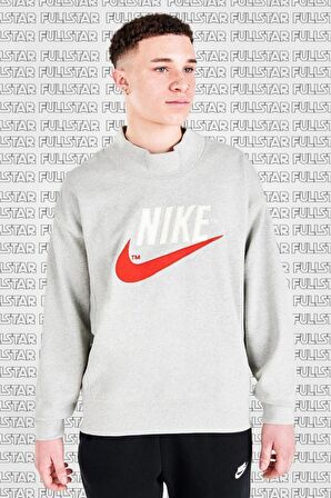 Nike Sportswear Overshirt Mens Oversized Fite Bol Kesim Gri Sweatshirt