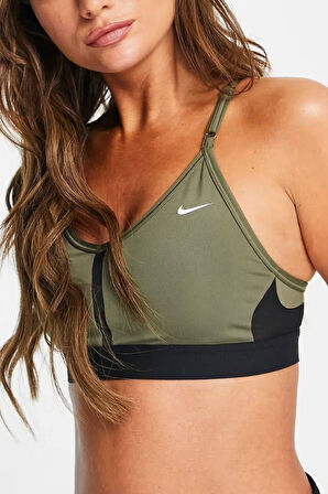 Nike Training Indy Dri Fit Light Support Bra Jungle Khaki Kadın Spor Sütyen Haki