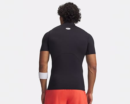 Under Armour UA HG ARMOUR COMP MOCK SS Erkek Antrenman Tişörtü 1372586-001 Siyah