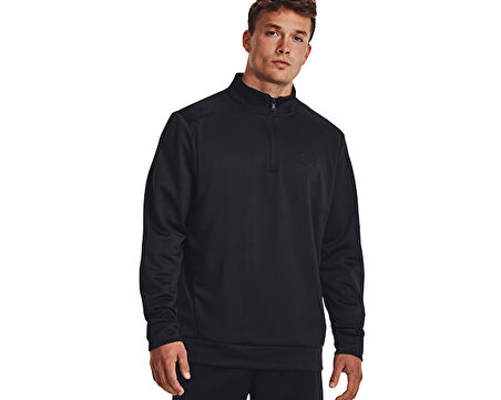 Under Armour Ua Armour Fleece 1/4 Zip Erkek Günlük Uzun Kollu Tişört 1373358-001 Siyah