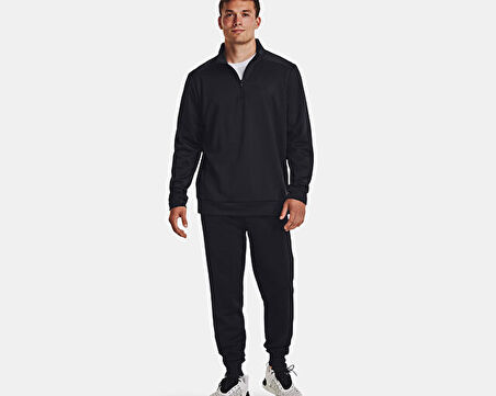 Under Armour Ua Armour Fleece 1/4 Zip Erkek Günlük Uzun Kollu Tişört 1373358-001 Siyah