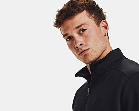 Under Armour Ua Armour Fleece 1/4 Zip Erkek Günlük Uzun Kollu Tişört 1373358-001 Siyah