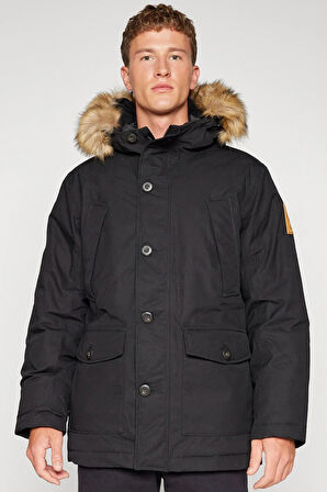 Timberland  DryVent™ Scar Ridge Waterproof Parka Erkek Su Geçirmez Kapüşonlu Parka Siyah