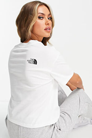 The North Face Zumu Banded Cropped T-shirt Kadın Crop Bol Kesim Tişört Beyaz