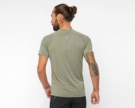 Salomon CROSS RUN Erkek Koşu Tişörtü LC2050600 Yeşil