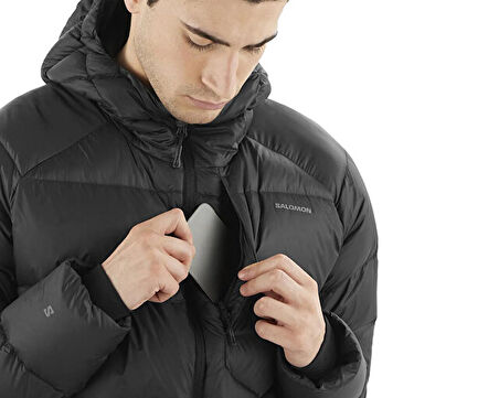 Salomon Outline Down Hooded Jkt M Erkek Outdoor Montu LC2361000 Siyah