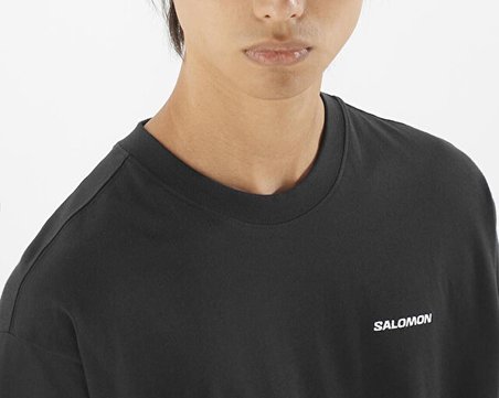 Salomon CHEST LOGO RELAXED Erkek Günlük Tişört LC2227200 Siyah