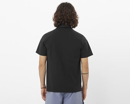Salomon TRACKLINE POLO Erkek Günlük Tişört LC2439400 Siyah
